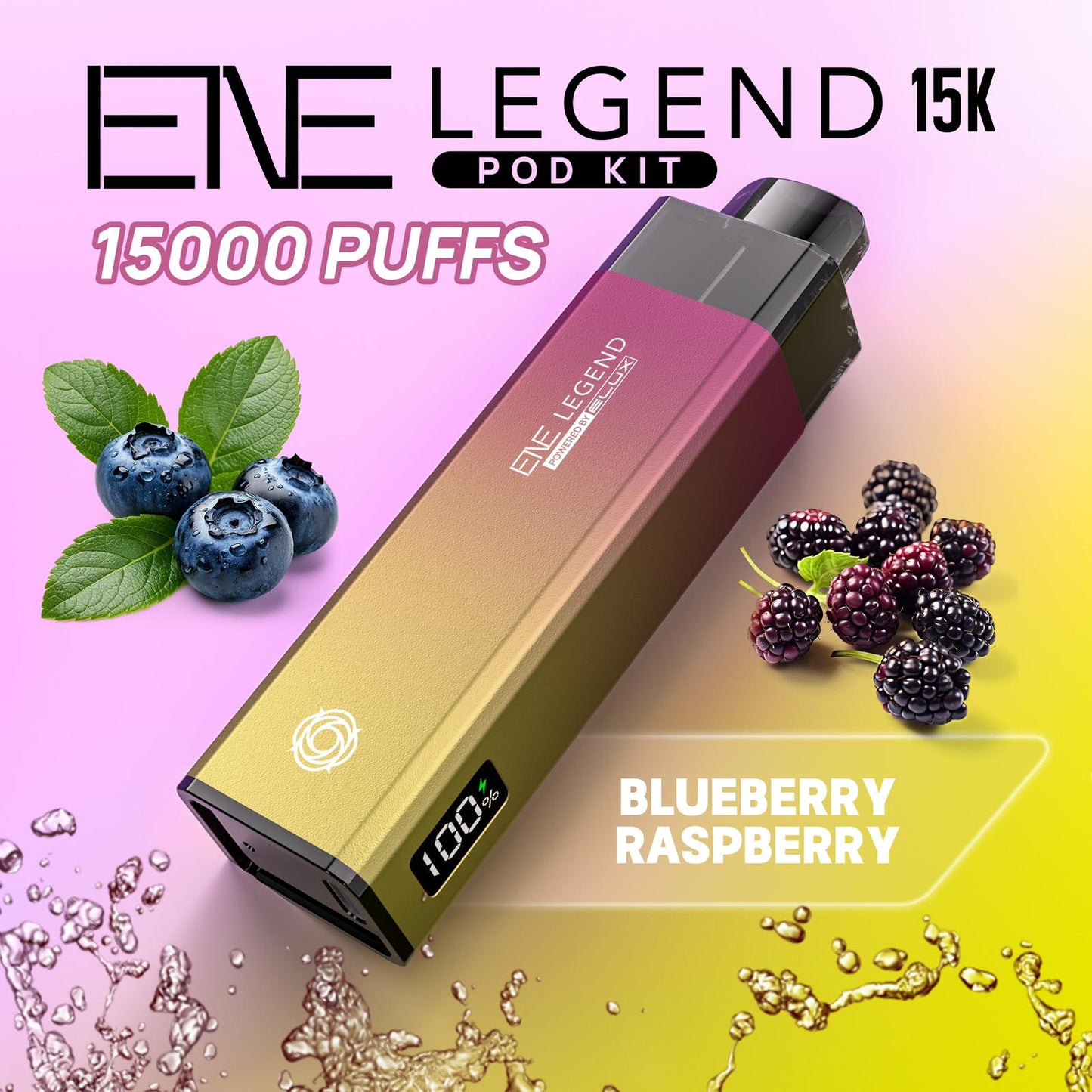 Elux ENE Legend 15k Puffs Prefilled Pod Kit - Box of 5 Available In Blueberry Raspberry Flavour