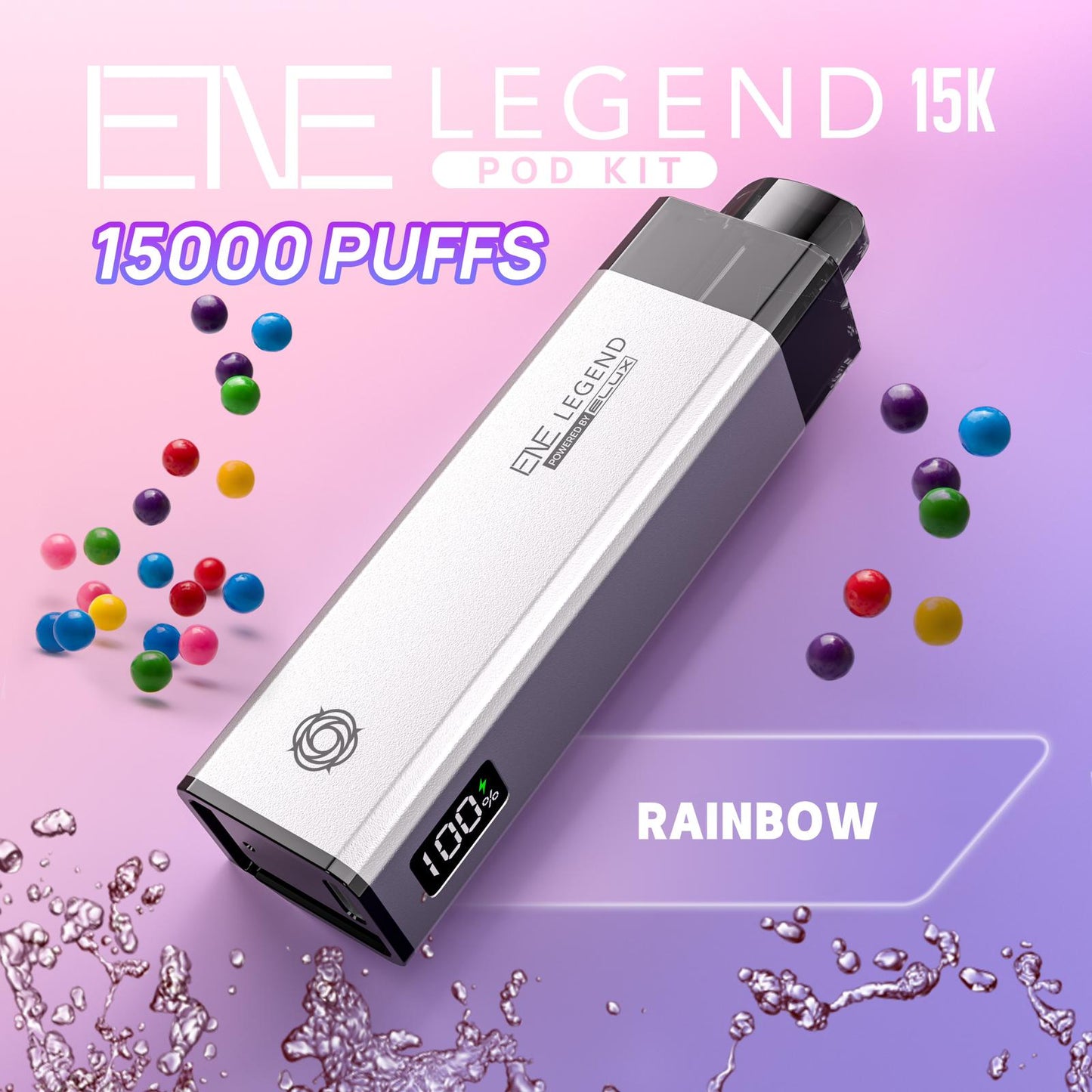 Elux ENE Legend 15k Puffs Prefilled Pod Kit - Box of 5 Available In Rainbow Flavour