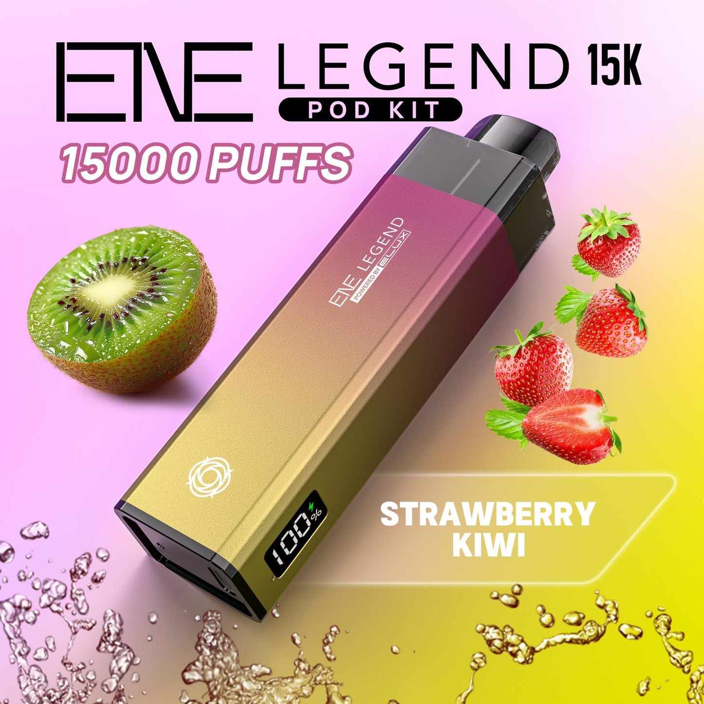 Elux ENE Legend 15k Puffs Prefilled Pod Kit - Box of 5 Available In Strawberry Kiwi Flavour