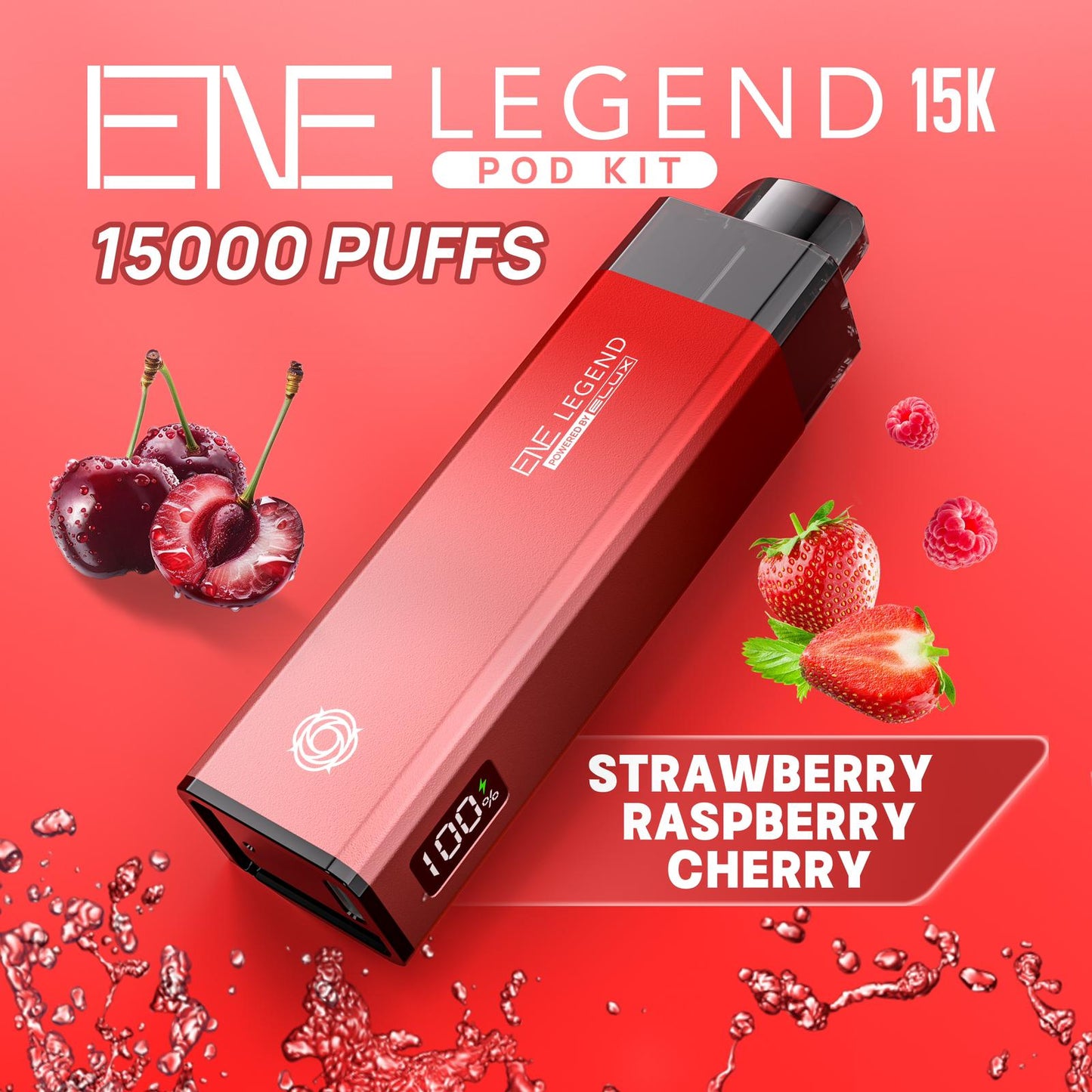 Elux ENE Legend 15k Puffs Prefilled Pod Kit - Box of 5 Available In Strawberry Raspberry Cherry Flavour