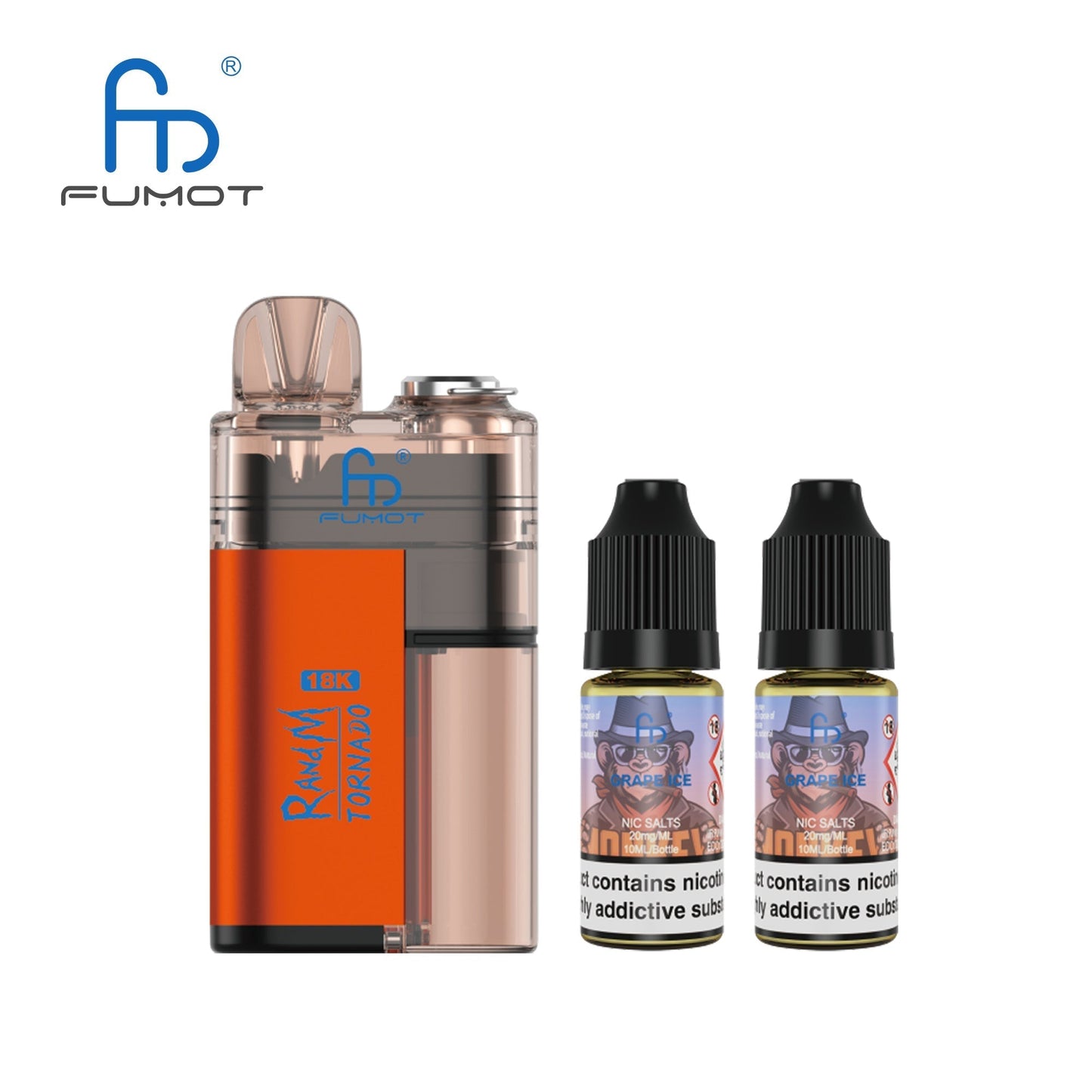 Fumot RandM Tornado 18000 Pre-Filled Pod Kit - Box of 5 in Grape Ice Flavour at UK Vaper Wholesale