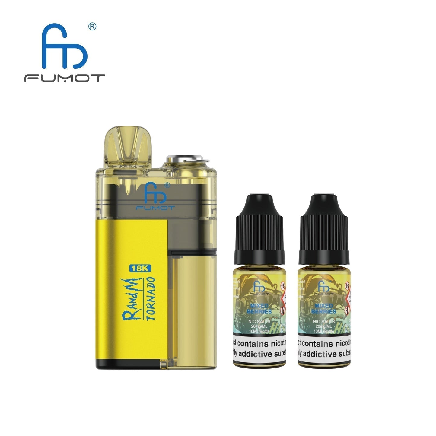 Fumot RandM Tornado 18000 Pre-Filled Pod Kit - Box of 5 in Mixed Berries Flavour at UK Vaper Wholesale