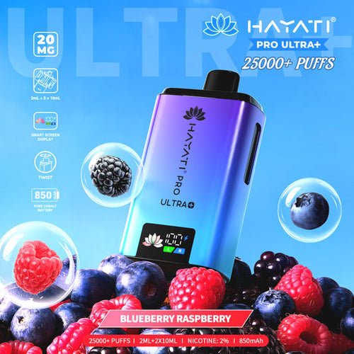 Hayati Pro Ultra Plus 25000 Prefilled Pod Kit Box of 5 - BlueBerry Raspberry Flavour at UK Vaper Wholesale