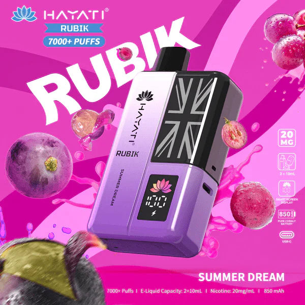 Hayati Rubik 7000 Puffs Disposable Vape Box of 5 - Flavour Summer Dream