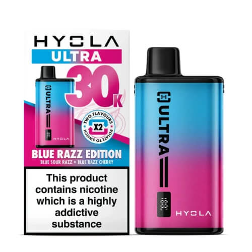 Hyola Ultra 30k Prefilled Pod Vape Kit - Box of 5 - Available In Blue Razz Edition Flavour 