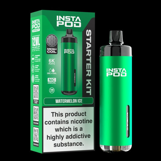 Image of Insta Pod 6000 Prefilled Pod Vape Kit - Box of 5, Watermelon Ice flavour