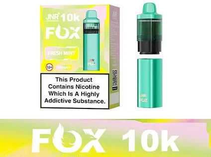 Image Of JNR Fox 10K Puffs Prefilled Pod Vape Kit - Box Of 5 With Flavour Fresh Mint 