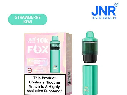 Image Of JNR Fox 10K Puffs Prefilled Pod Vape Kit - Box Of 5 With Flavour Strawberry Kiwi