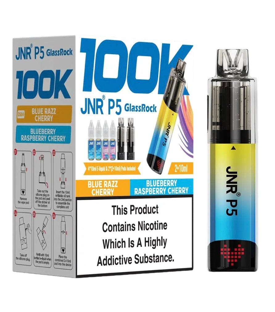 JNR P5 GlassRock 100k Refillable Pod Kit - Pack of 3