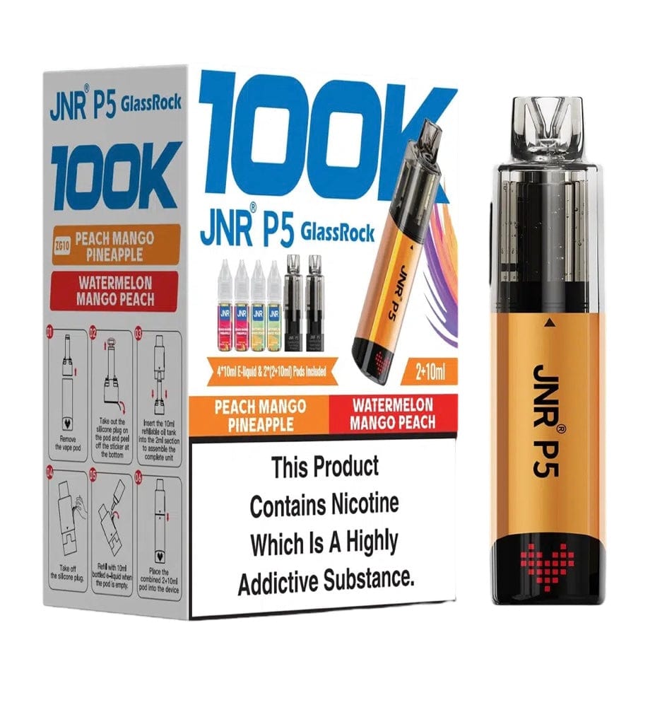 JNR P5 GlassRock 100k Refillable Pod Kit - Pack of 3