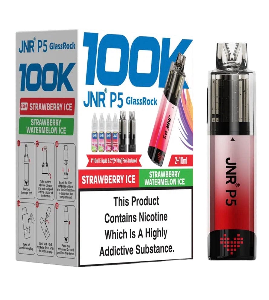 JNR P5 GlassRock 100k Refillable Pod Kit - Pack of 3
