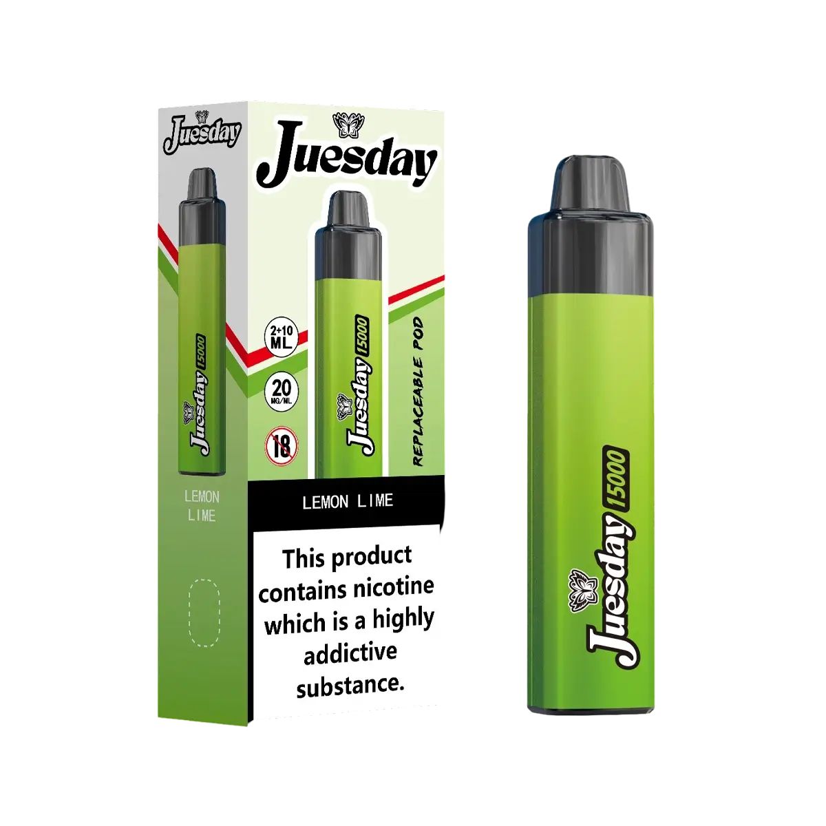 Image Of Juesday 15000 Puffs Prefilled Vape Kit - Box of 10-With Flavour Lemon Lime