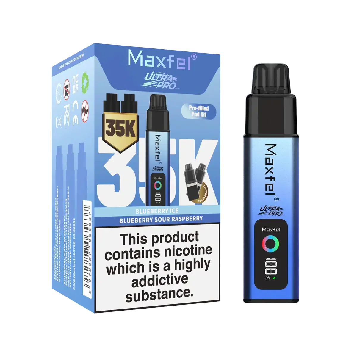 Maxfel Ultra Pro 35k Puffs Prefilled Pod Vape kit - Box of 5
