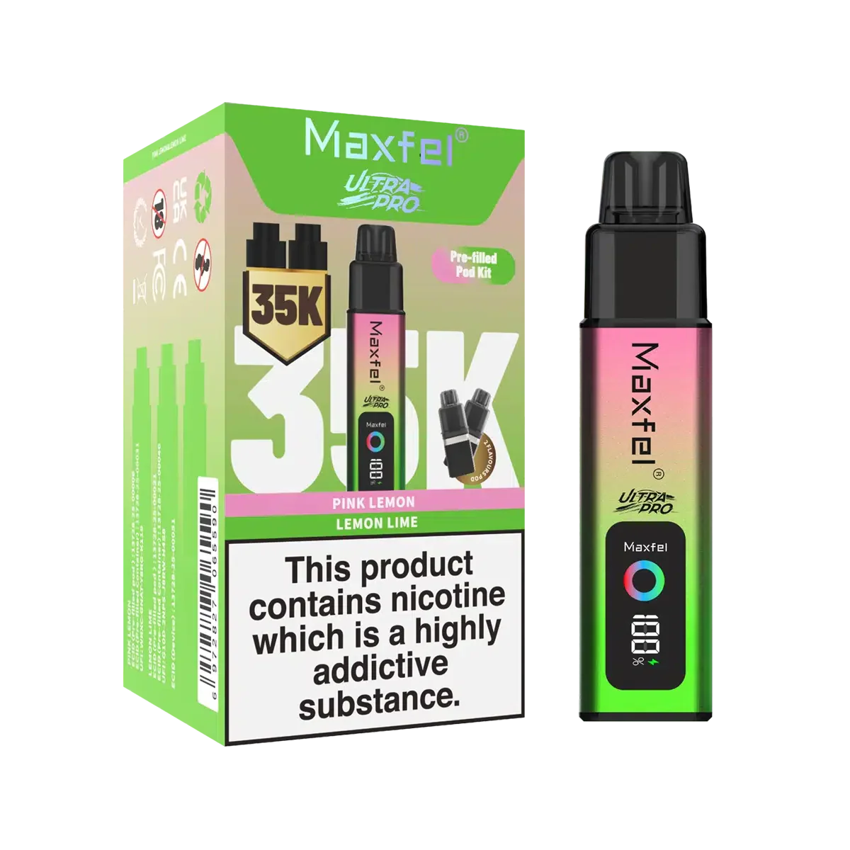 Maxfel Ultra Pro 35k Puffs Prefilled Pod Vape kit - Box of 5