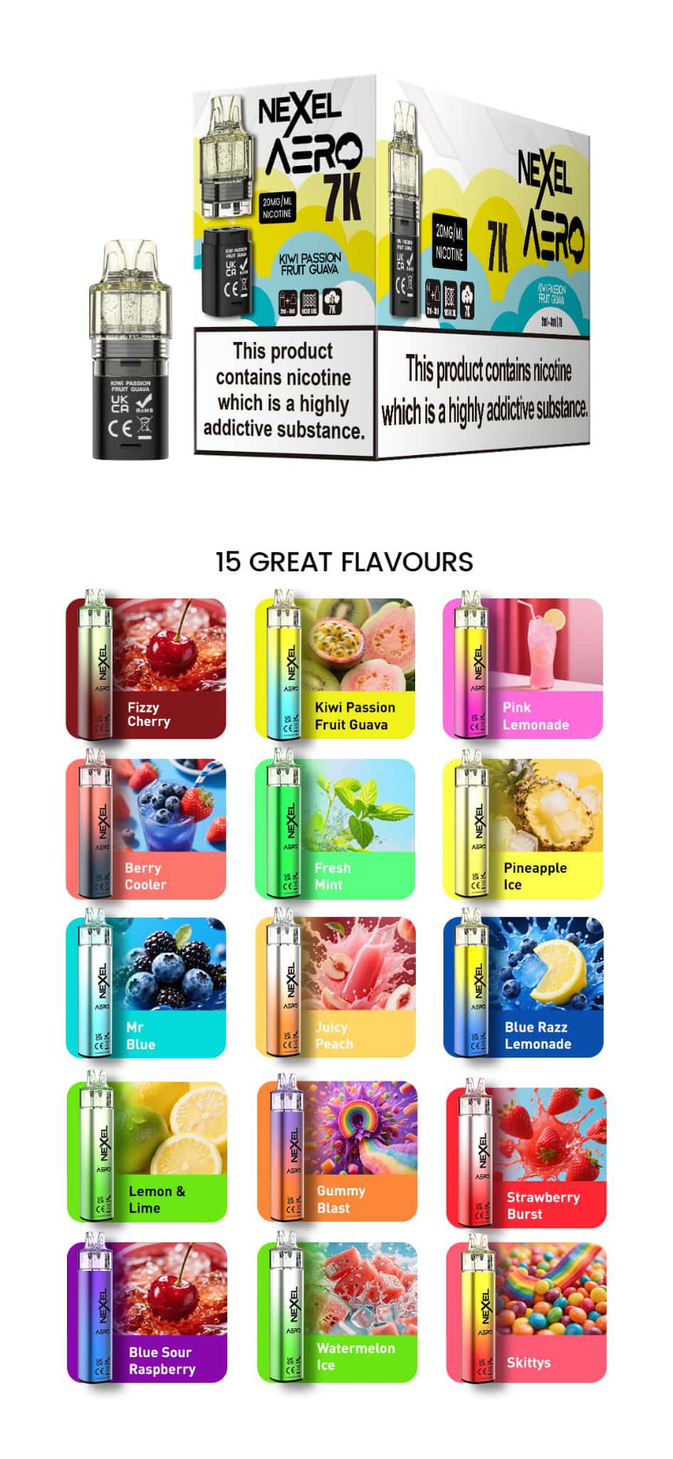 Nexel Aero 7k Prefilled Pod Vape Kit - Pack of 5
