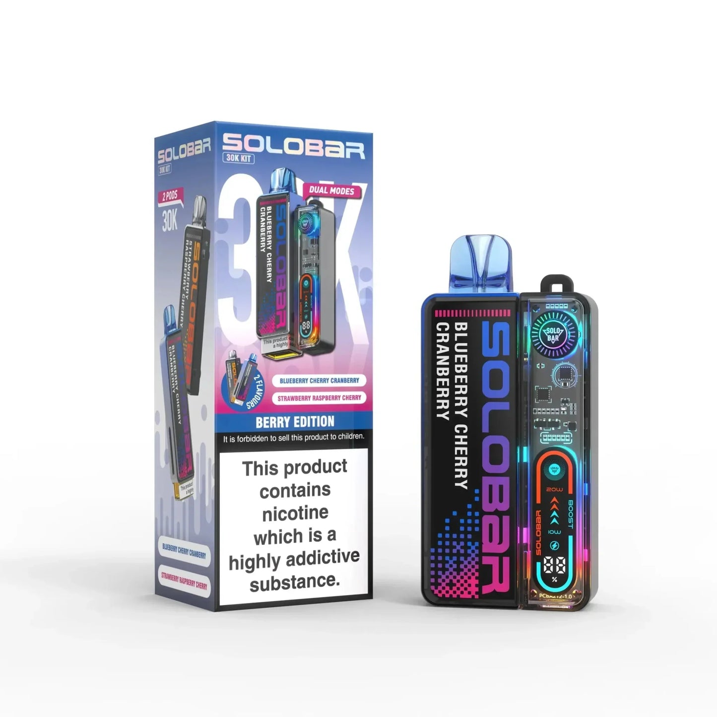 Image of Solo Bar Boost 30K Prefilled Vape Kit Box of 5, Flavour Comes in Berry Edition