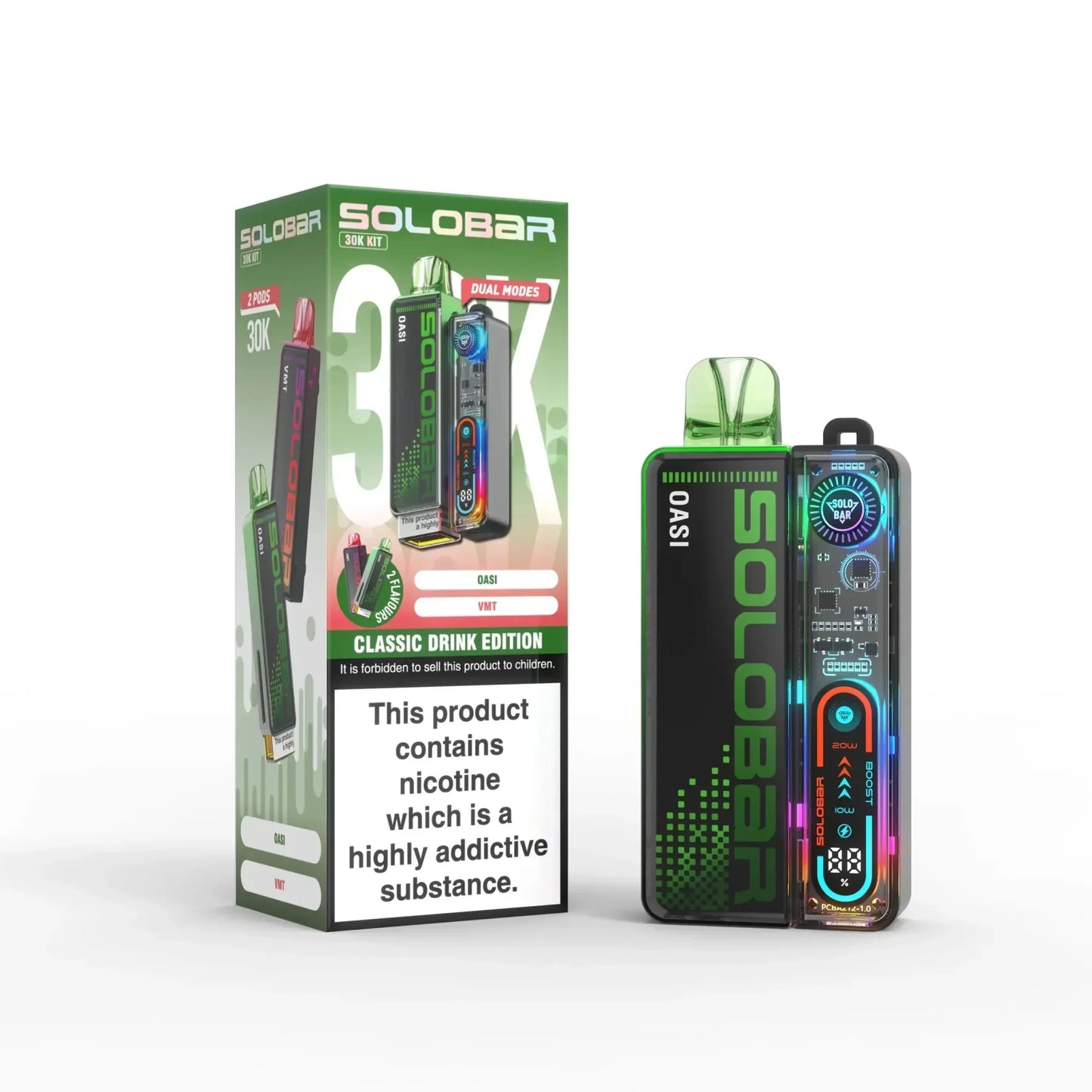 Image of Solo Bar Boost 30K Prefilled Vape Kit Box of 5, Flavour Comes in Classic Drink Edition
