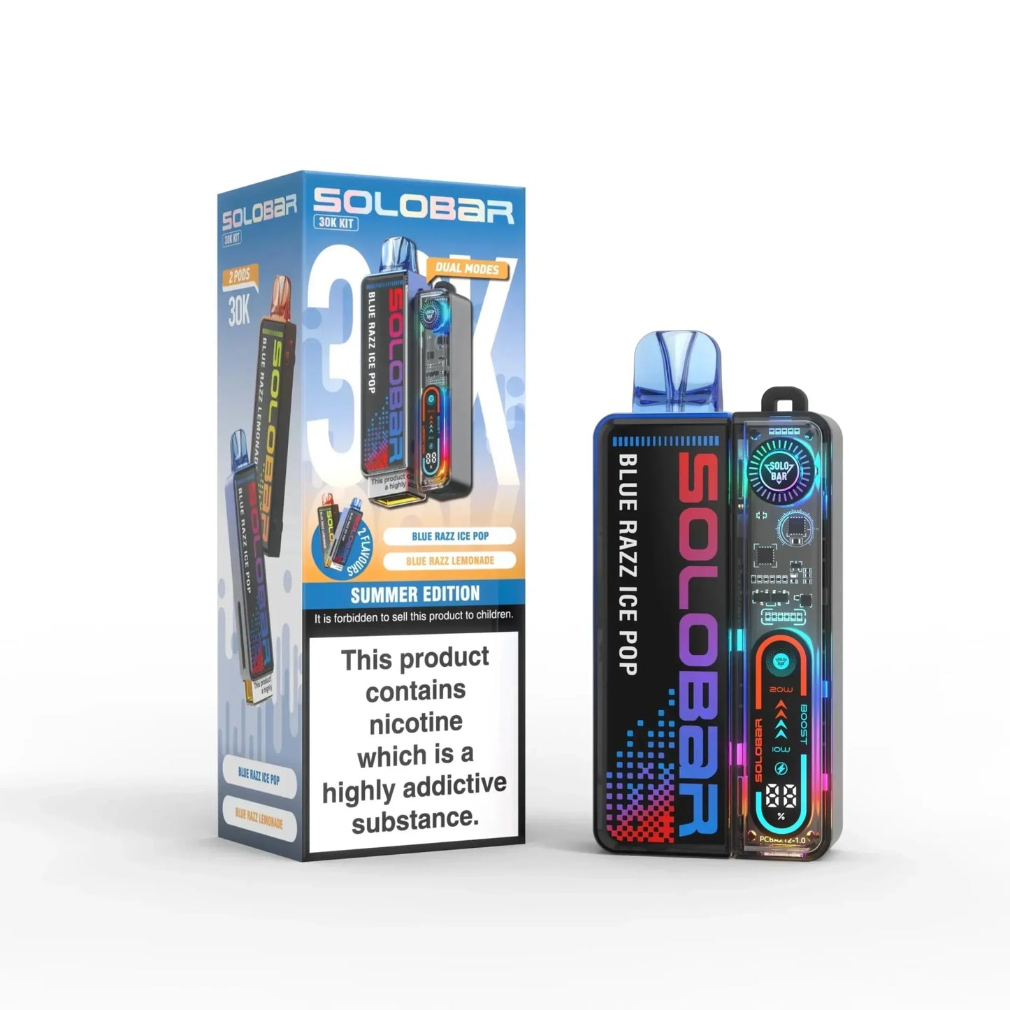 Image of Solo Bar Boost 30K Prefilled Vape Kit Box of 5, Flavour Comes in Summer Edition