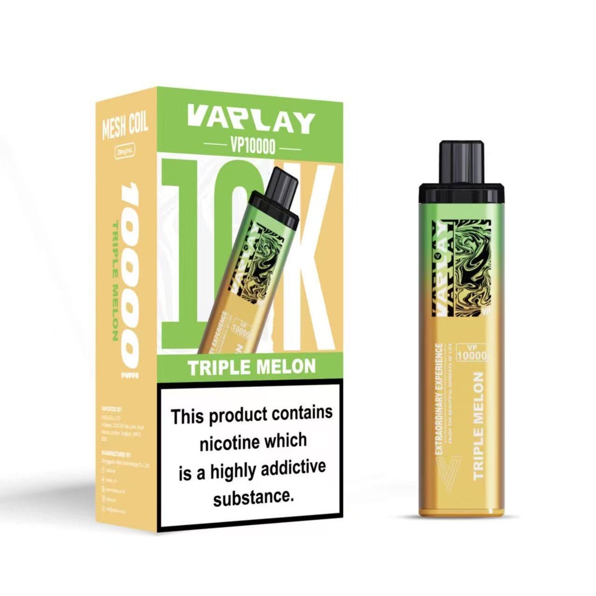 Vaplay VP10000 Prefilled Pod Vape Kit Box of 5 - Triple Melon 